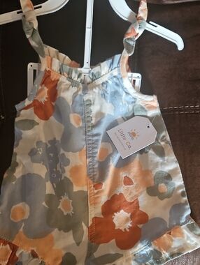 Little Co Floral Print Girls' One-Piece Romper in Multi-Color